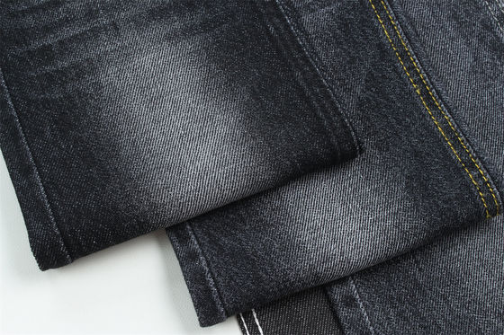100% de algodão 12 uma vez virgem algodão tecido rígido denim para jeans preto escuro