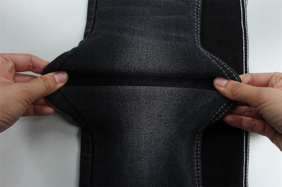 Tecido Full Lycra Satin Negro Negro Alto Estiramento Tecido Denim