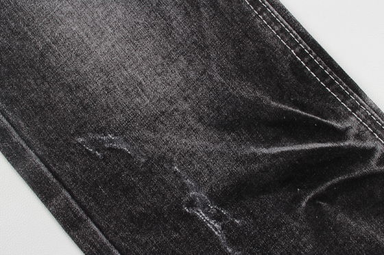 Tecido denim de alta qualidade preto escuro para jeans