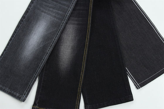 Tecido de denim escuro preto de alta estiragem para crianças e mulheres jeans