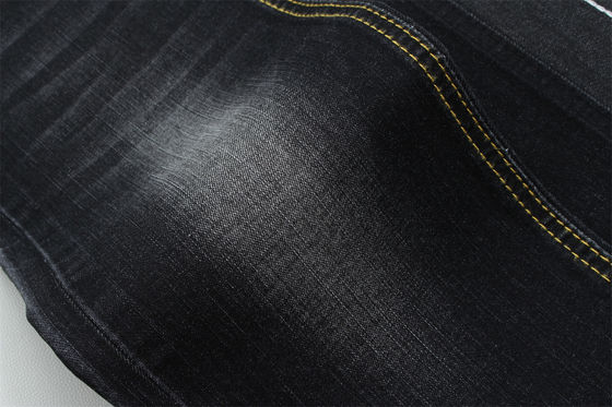 Tecido de denim escuro preto de alta estiragem para crianças e mulheres jeans