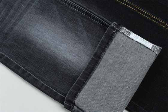 Tecido de denim escuro preto de alta estiragem para crianças e mulheres jeans