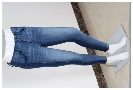 Tecido Jeans Slub Lycra Azul Escuro para Jeans de Crianças e Mulheres