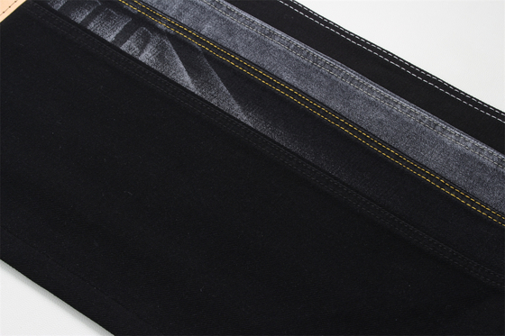 10.5oz Tecido preto denim rígido 100% algodão Preto e preto traseiro para estilo jeans estilo amigo do rapaz suave toque de mão mulheres