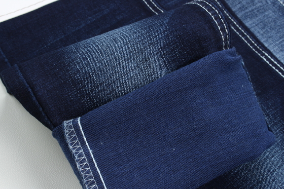 11 Oz Tecido de denim de fibra crosshatch 3/1 Tecelagem azul escuro