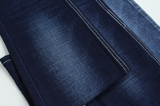 11 Oz Tecido de denim de fibra crosshatch 3/1 Tecelagem azul escuro