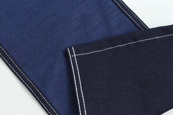 11 Oz Tecido de denim de fibra crosshatch 3/1 Tecelagem azul escuro