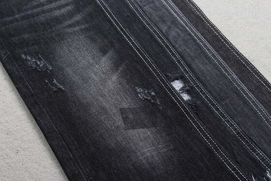 9.8oz Sulfur Black Warp Slub Denim tecido 100% algodão desizing jeans tecido