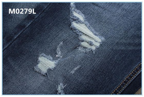 Tela profunda de 373 calças de ganga da tela da G/M 11 onça Azul Cotton Stretch Slub Denim