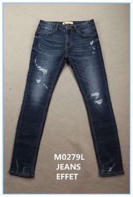 Tela profunda de 373 calças de ganga da tela da G/M 11 onça Azul Cotton Stretch Slub Denim