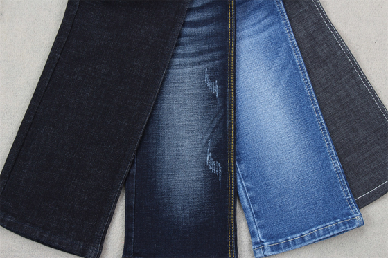 Índigo azul crosshatch denim tecido Slub Full Stretch 10,3 uma vez jeans materiais