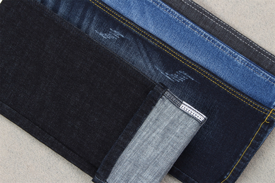 Índigo azul crosshatch denim tecido Slub Full Stretch 10,3 uma vez jeans materiais
