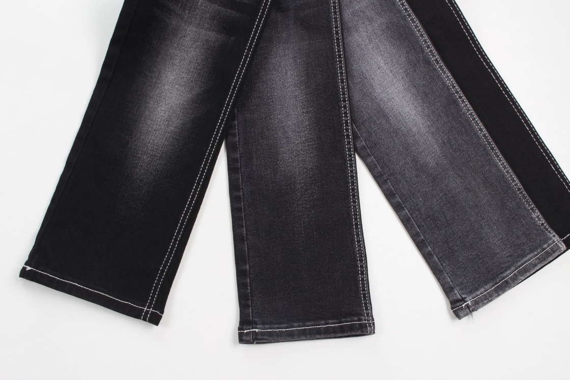 Venda quente de 10 oz de warp slub de alta estiragem traseira preta tecido de denim tecido para jeans