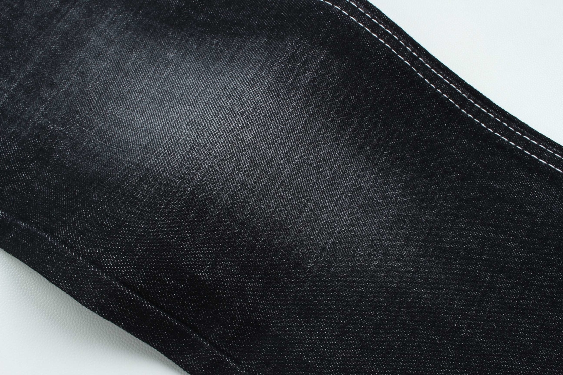 100% algodão crosshatch denim tecido rígido para estilo de moda 13oz cor preta venda quente para o mercado da índia