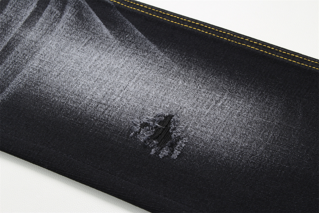 10.5oz Tecido preto denim rígido 100% algodão Preto e preto traseiro para estilo jeans estilo amigo do rapaz suave toque de mão mulheres