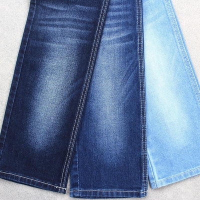obscuridade da tela da sarja de Nimes do Spandex do poliéster do algodão 380gsm - azul com estiramento médio do Slub