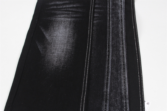 Tecido jeans de algodão e poliéster de tom preto 11,8 onças para saias shorts