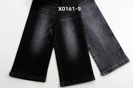 Bom preço 10.5 Oz Preto Alto Estiramento Warp Slub Denim Tecido Para Jeans on-line