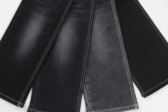 Bom preço Preço barato 10,5 oz Poliéster Spandex Denim preto com elasticidade Tecido Denim para jeans on-line