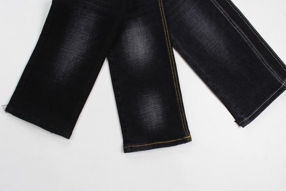 11.4 oz preto e negro traseiro crosshatch slub jeans tecido