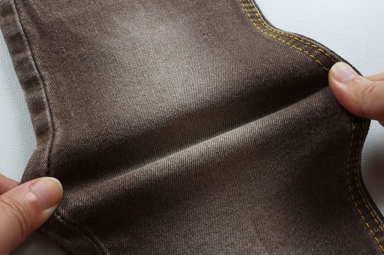 Bom preço Tecido de Denim Super Castanho para Mulheres Homem Jeans de Estiramento Baixo Preço Competitivo Da China Cidade de Foshan on-line