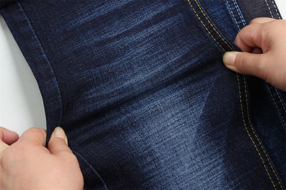 Bom preço 11.8 Oz Cross Slub Algodão Misturado Spandex Tecido Denim Azul Para Homem Jeans Estiramento Índia Mercado Estilo Desizing Fleecing on-line