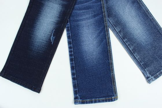 Bom preço Grátis 13,3 oz azul escuro TR tecelamento slub calça jeans tecido on-line
