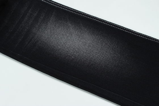 Bom preço 13.5oz Super escuro Preto Tecido denim de cor rígido 100% algodão fios reciclados para o trabalhador Jean tecido preto Negro traseiro on-line