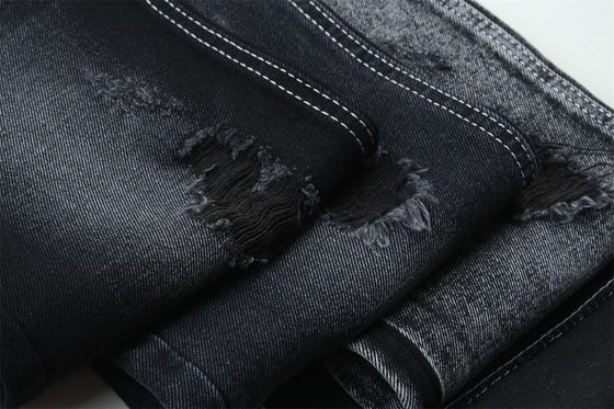 Bom preço 11.5oz Denim Tecido rígido 56%C 44%P Preto E Negro Lado de trás Para Estilo de Marca Jeans Estilo Amigo de Garoto Soft Touch on-line
