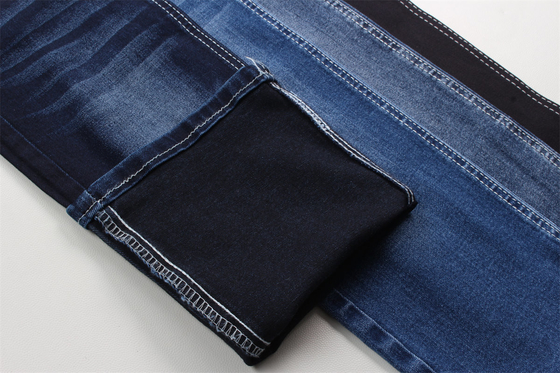 Preto escuro azul traseiro bom alongamento tecido denim para jeans