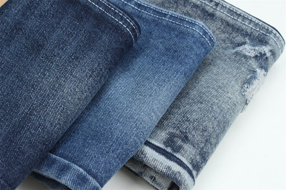 Bom preço 15 onças 190cm algodão índigo poliéster tecido rígido denim para jeans on-line