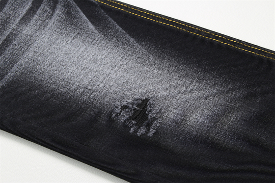 10.5oz Tecido preto denim rígido 100% algodão Preto e preto traseiro para estilo jeans estilo amigo do rapaz suave toque de mão mulheres