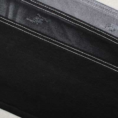 Bom preço 11,5 oz 55% Algodão 45% Poliéster Jeans Preto Preto Tecido Jeans on-line