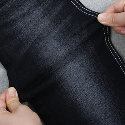 Bom preço 10.2 OZ High Stretch Tecido preto/preto de denim para mulheres Calças jeans ou calças de menina em stock pronto on-line