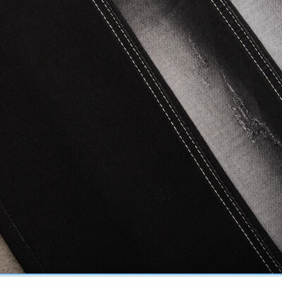 Bom preço Tecido Jeans Falso Tricotado Preto com Costas Brancas em Duas Camadas para Jeans on-line