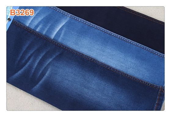 Bom preço tela Stretchable da sarja de Nimes do cetim das calças de brim de 69%Cotton 8.5oz para crianças das mulheres on-line