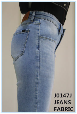 10oz 2% de tecido denim de alta estiragem azul escuro 3/1 mão direita Twill tecido