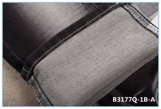 Bom preço 9.3oz de tecido de denim para calças de ganga como tricô Mercerização Finish Sulfur Black on-line