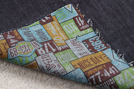 Bom preço cara e verso personalizados tela do teste padrão da cópia da sarja da sarja de Nimes 13oz on-line